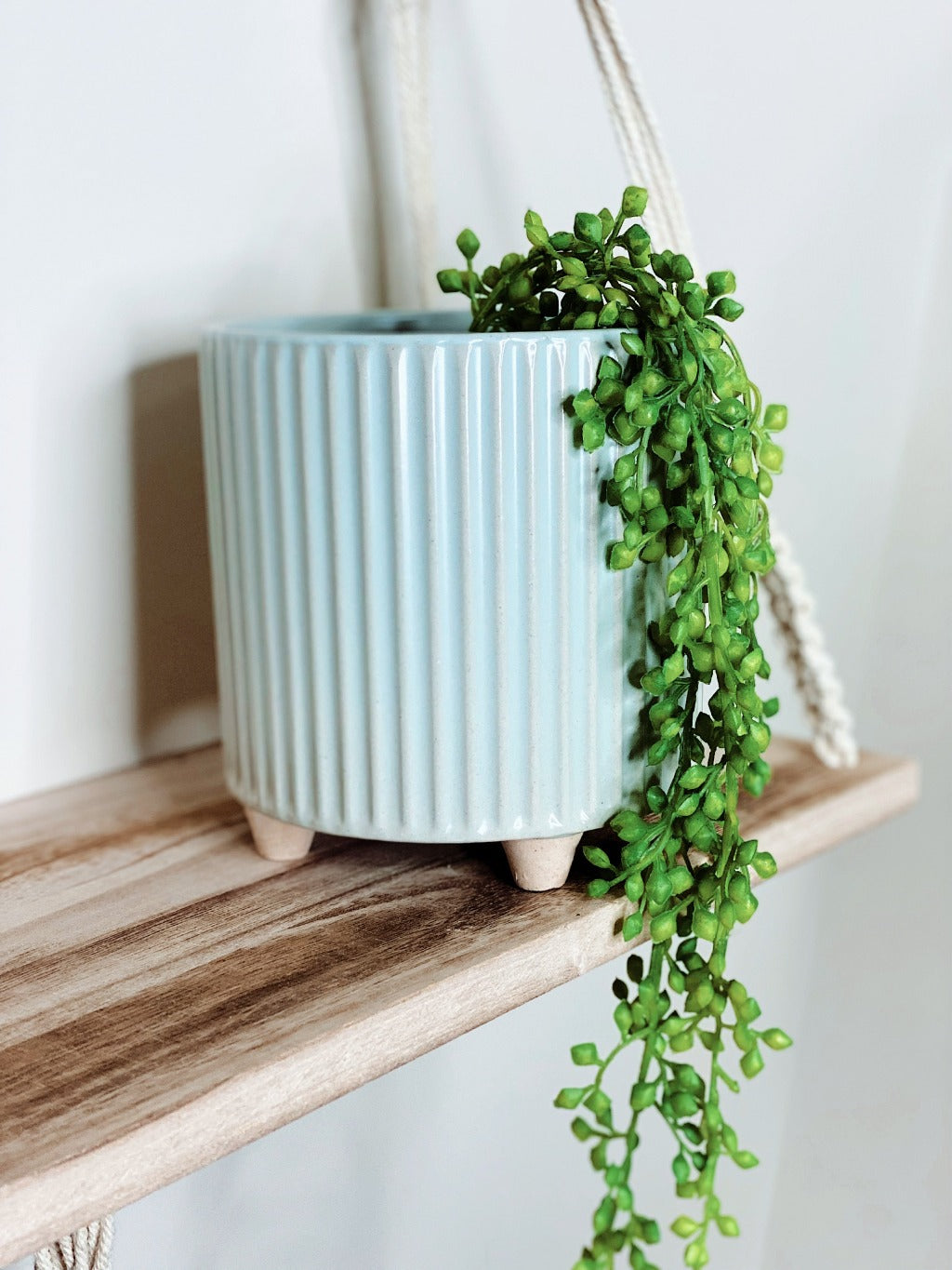 Display your favourite floral accents with our beautiful Fraser Ceramic Pot with Feet. The soft tone will suit any decor, while the ribbed pattern adds texture to any space. 13.5 x 14.3cm.| Bliss Gifts &amp; Homewares | Unit 8, 259 Princes Hwy Ulladulla | South Coast NSW | Online Retail Gift &amp; Homeware Shopping | 0427795959, 44541523