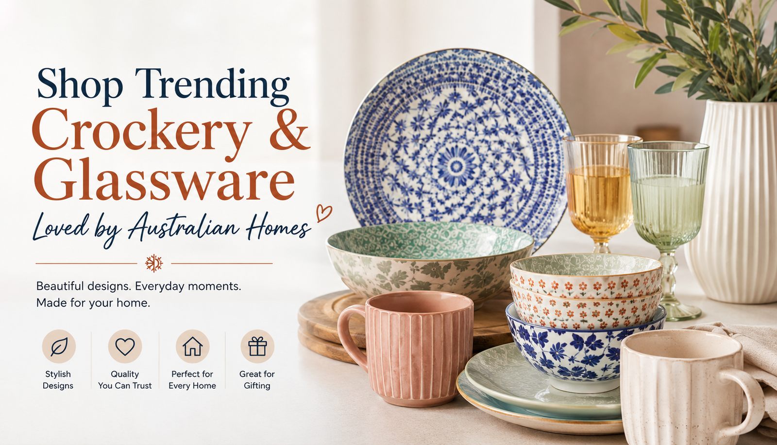 Shop Trending Crockery & Glassware Loved by Australian Homes