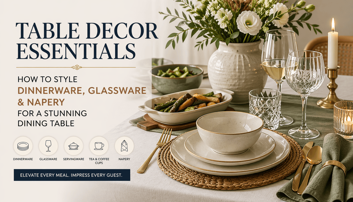 Table Decor Essentials: How to Style Dinnerware, Glassware & Napery for a Stunning Dining Table