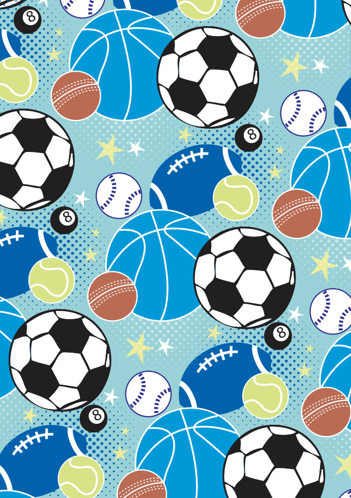 Magnolia Wrap 08 62 Sports Balls premium sports gift wrapping paper Australia