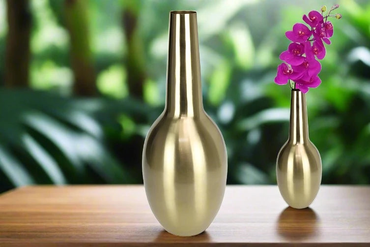 Matte Gold Metal Décor Vase Home Decoration