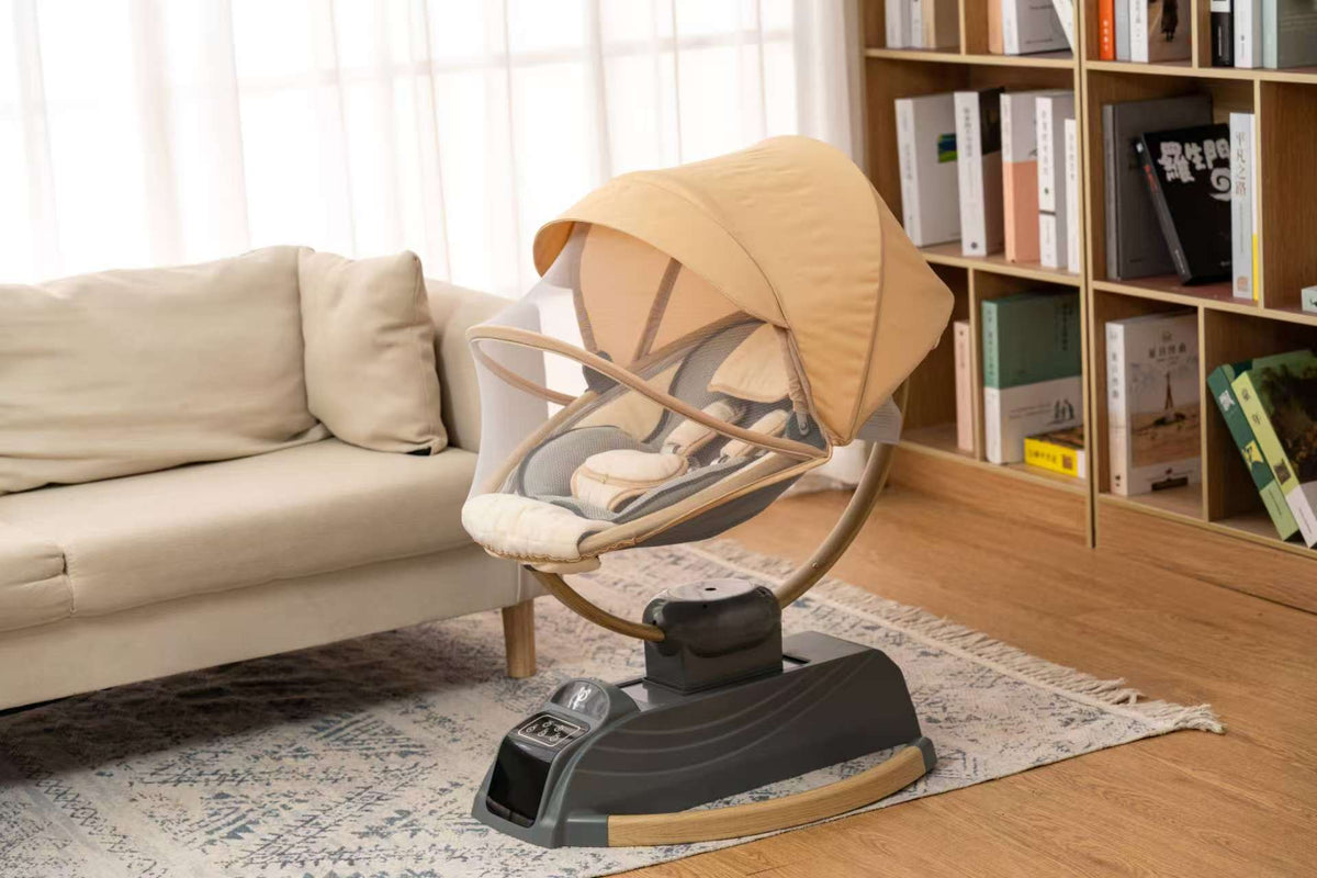 Electric Baby Swing - Pro Bouncer Rocker – Premium Comfort & Safety for Your Baby | Modern Oval Machine Washable |