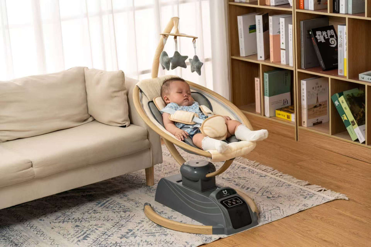 Electric Baby Swing - Pro Bouncer Rocker – Premium Comfort & Safety for Your Baby | Modern Oval Machine Washable |