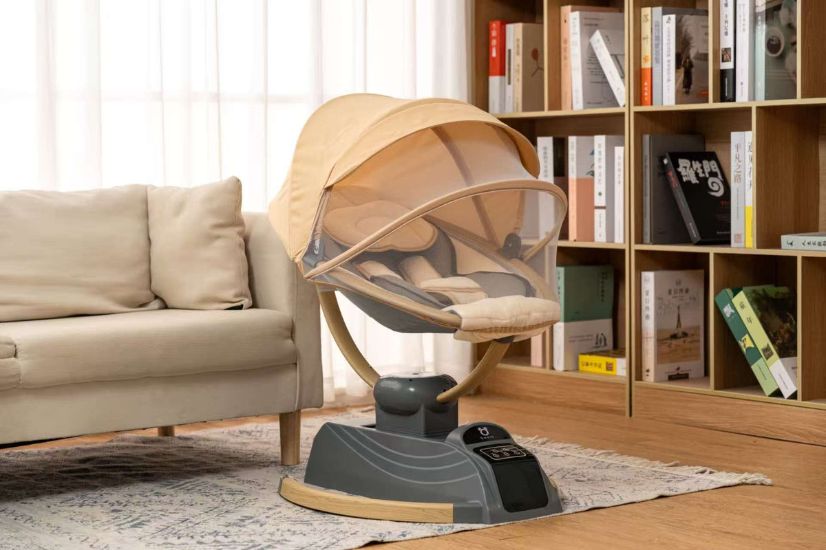 Electric Baby Swing - Pro Bouncer Rocker – Premium Comfort & Safety for Your Baby | Modern Oval Machine Washable |