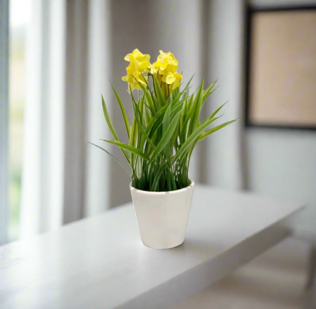 Artificial Flowers in Ceramic Pots