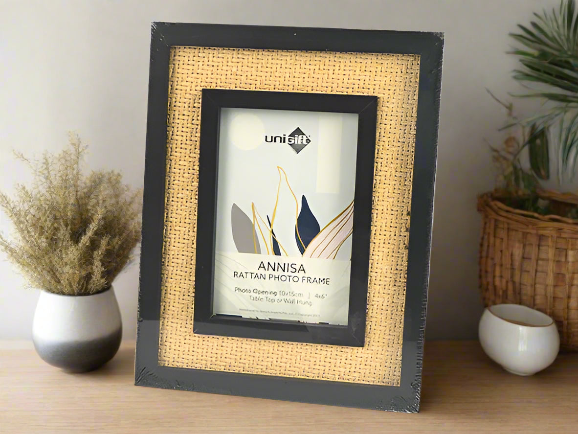 10x15cm Handwoven Rattan &amp; MDF Photo Frame Online