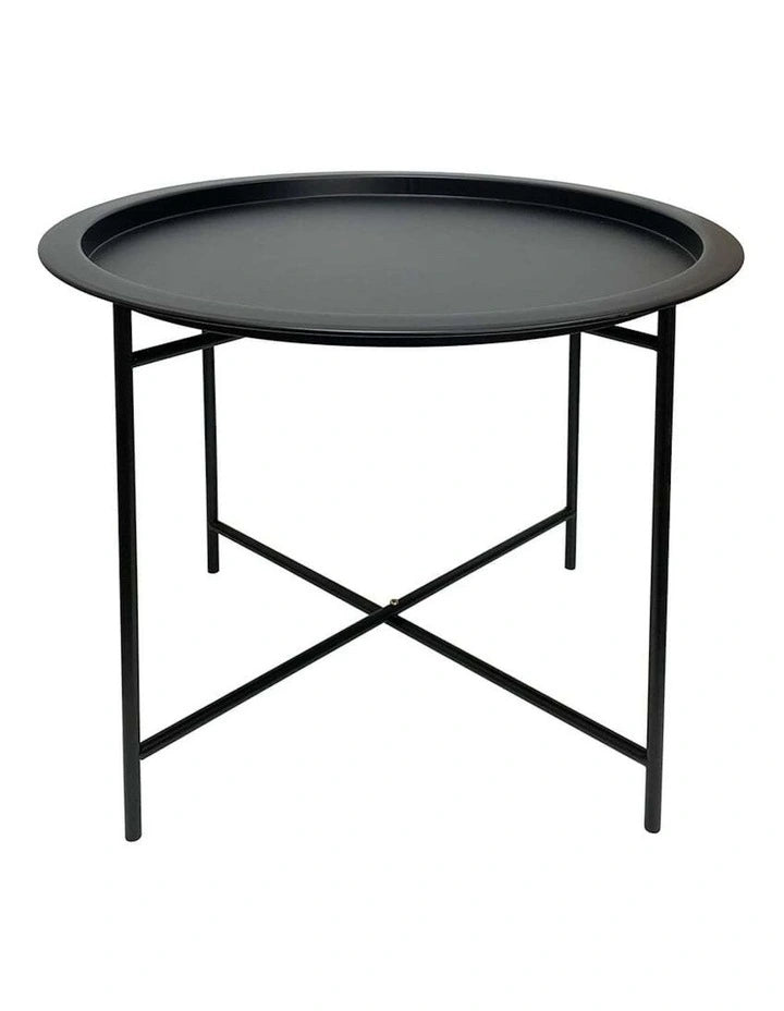 Round Lipped Cross Frame Side Table Modern Home Decor