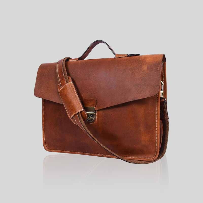 Leather Laptop Backpack for men