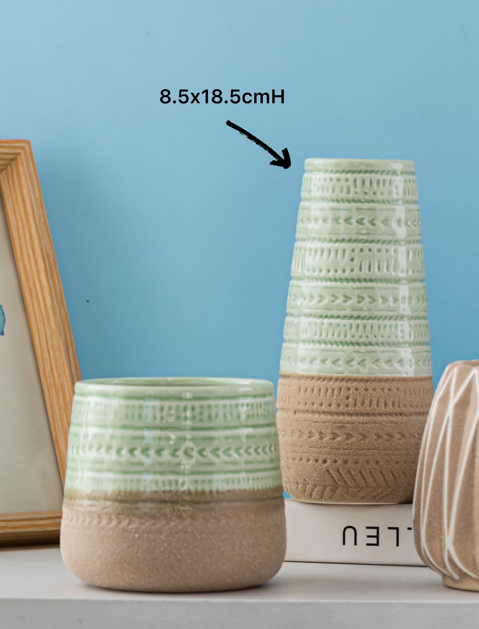 Two-Tone Mint Ceramic Pot