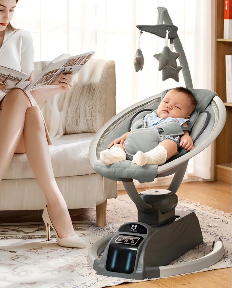 Electric Baby Swing Bouncer Rocker – Premium Comfort &amp; Safety for Your Baby | Modern Oval Machine Washable |