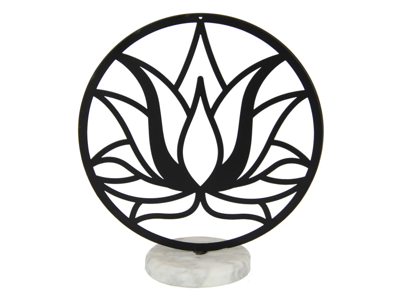 Elegant Lotus Flower Art on Marble Base