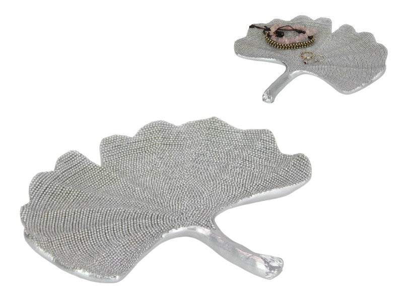 Silver Lotus Leaf Decor Plate - 24cm