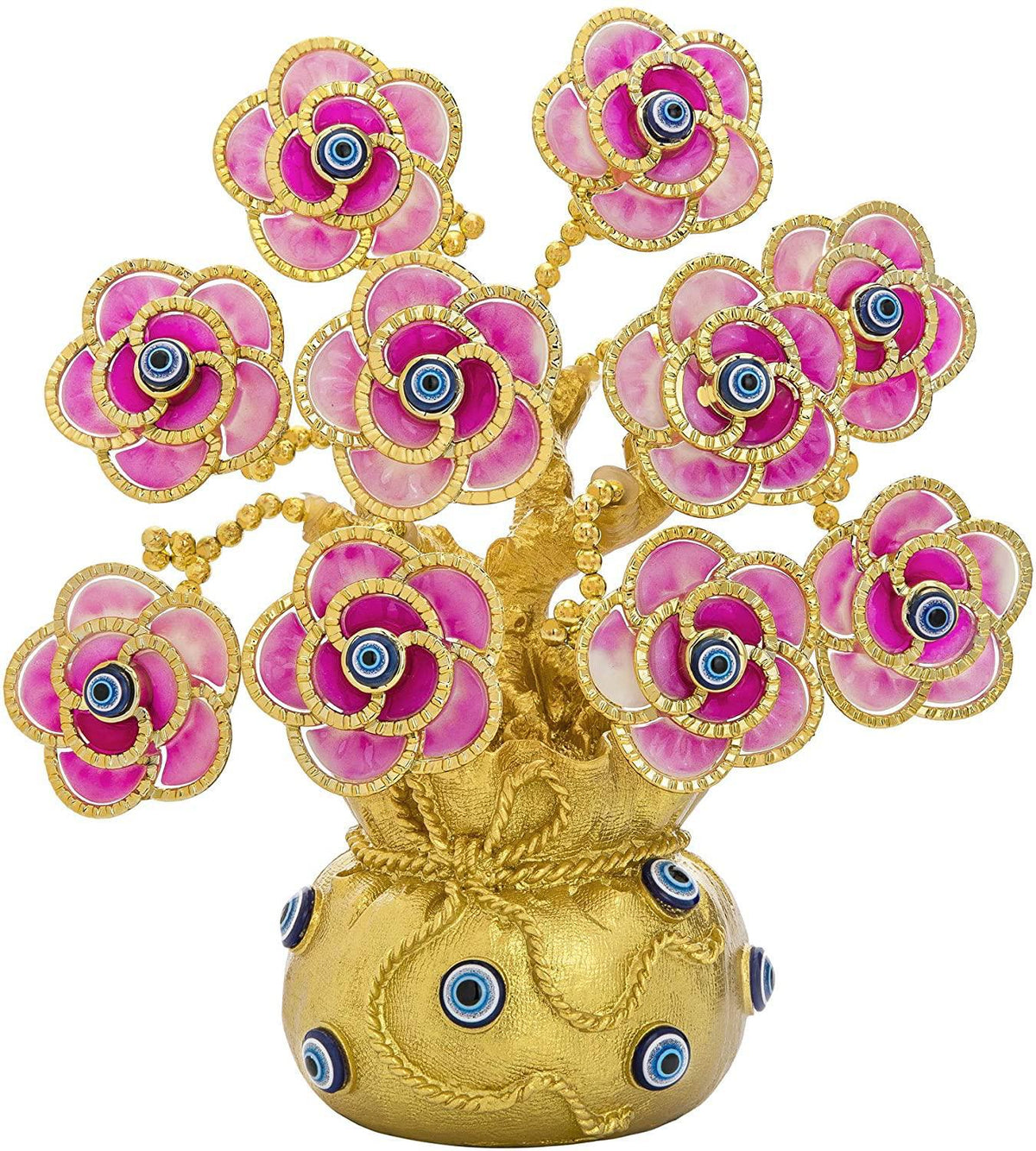 Bungalow Rose Money Tree With Evil Eye Sculpture