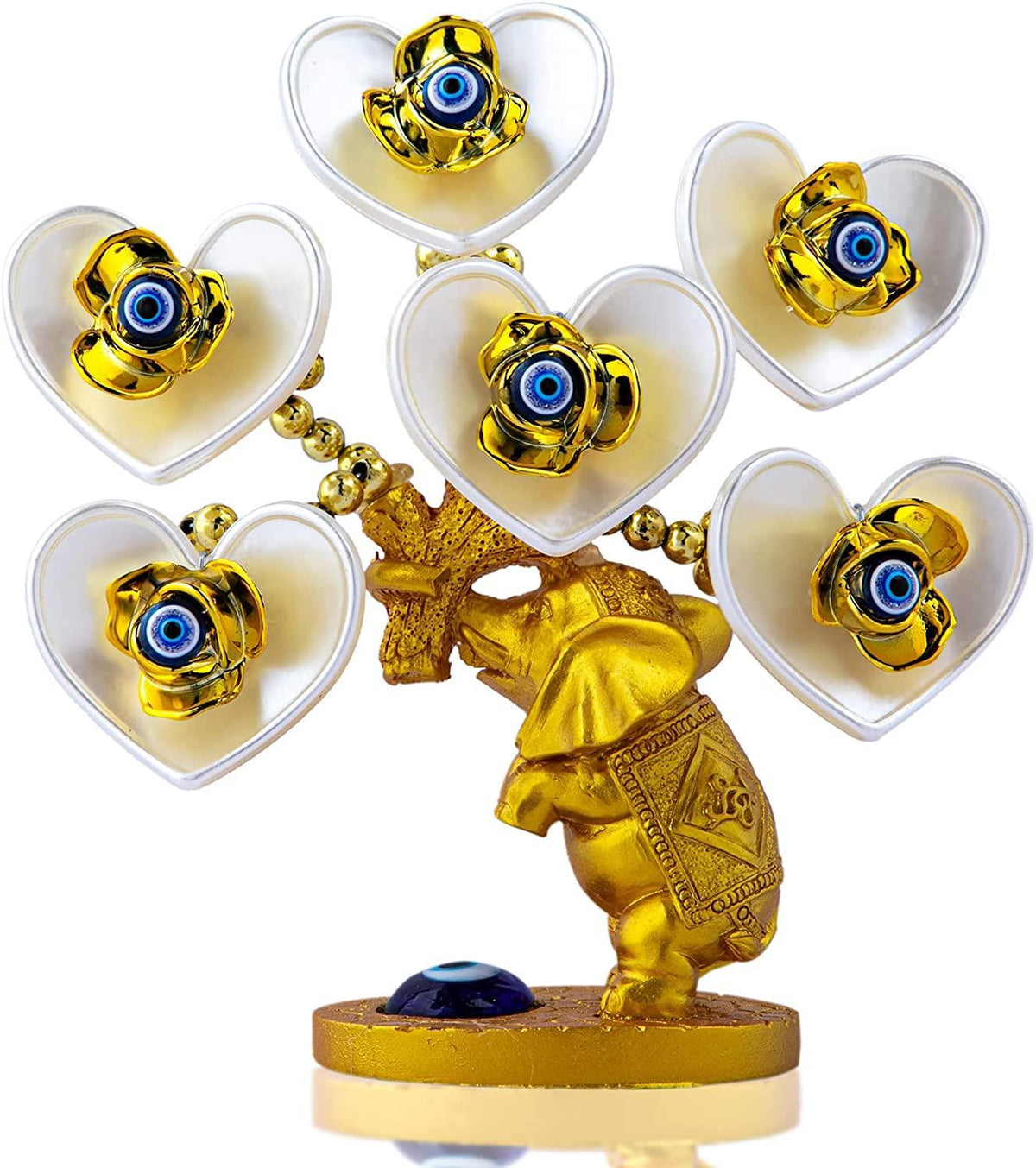 Mini Turkish Blue Evil Eye Tree W Lucky Elephant Home Office Decor