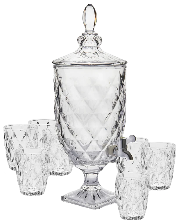 Camden Drink Dispenser Set of 9 in Transparent