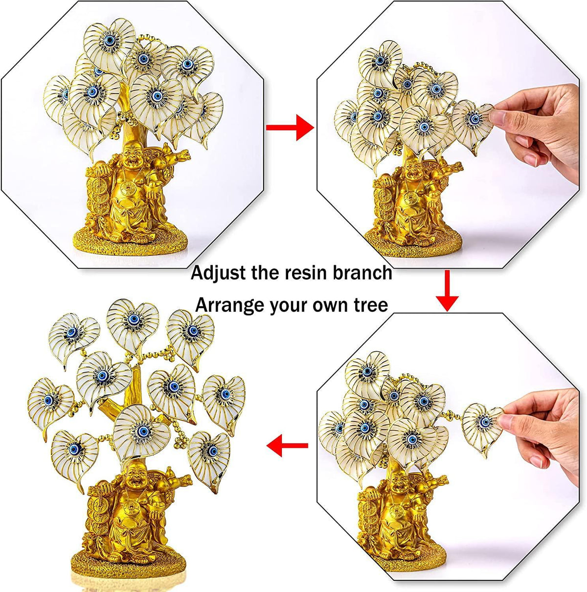 Golden Buddha Evil Eye Money Tree