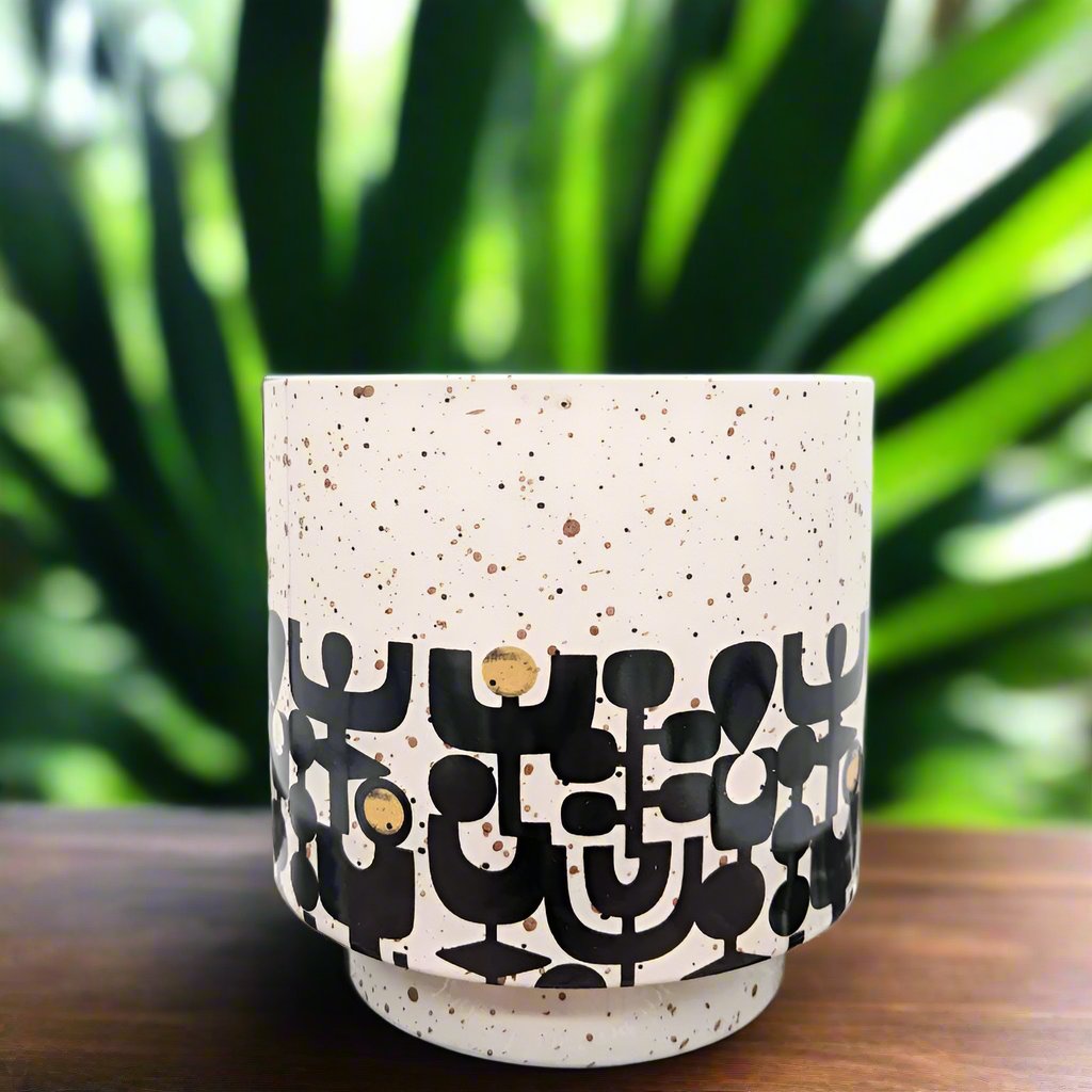Terrazzo Black Aztec Planter | 10cm Pot | Australia Decor