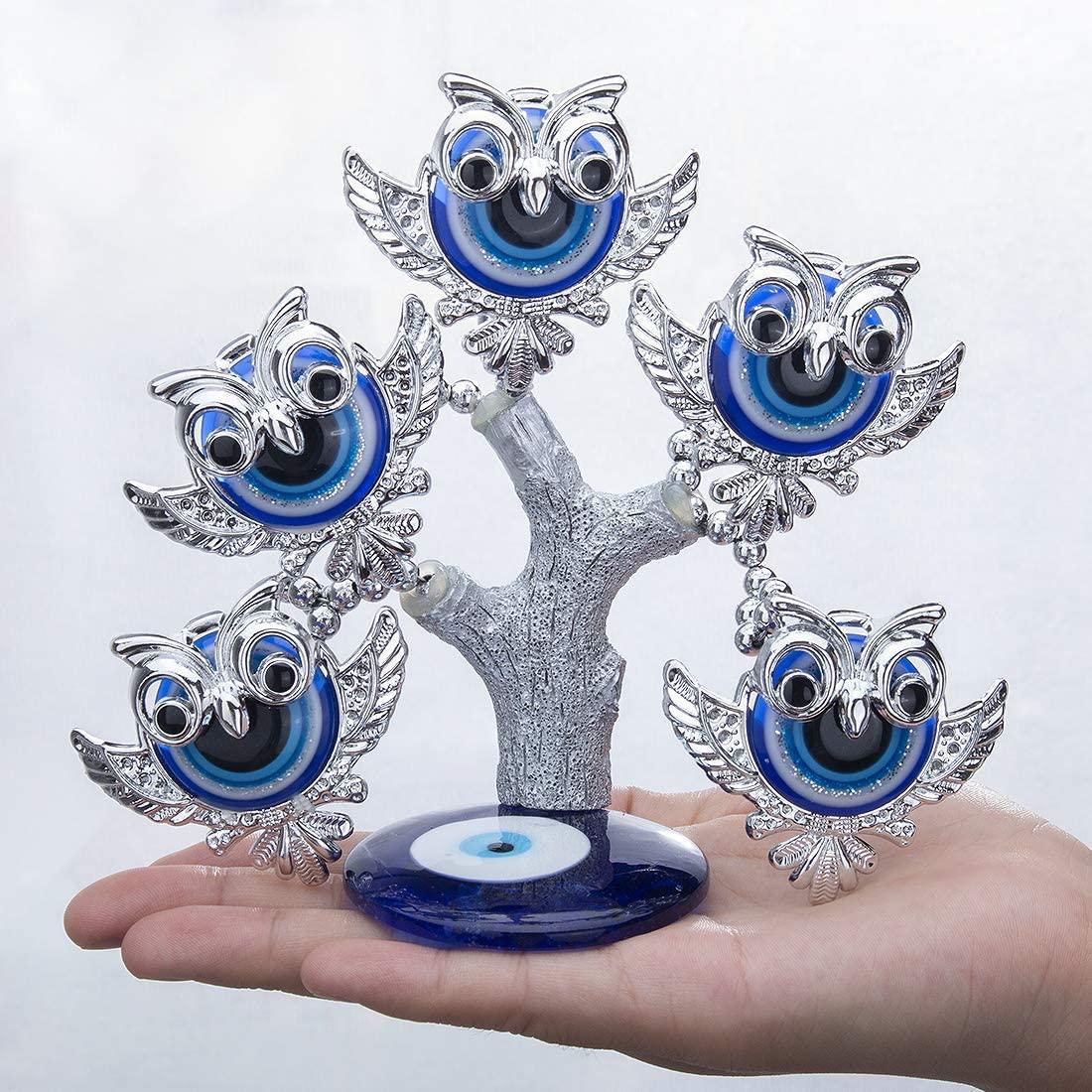 Evil Eye Feng Shui Silver Owl Tree