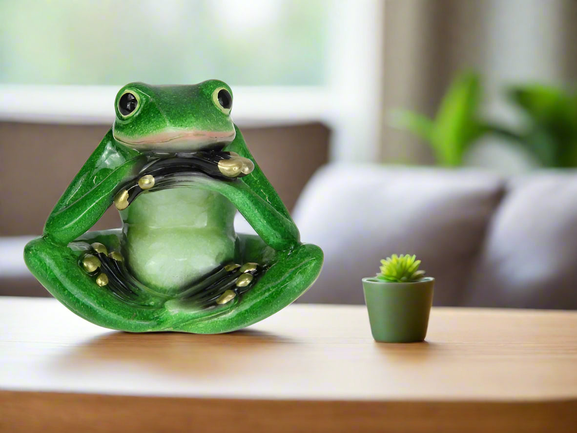 Marble Frog on Garden Stake