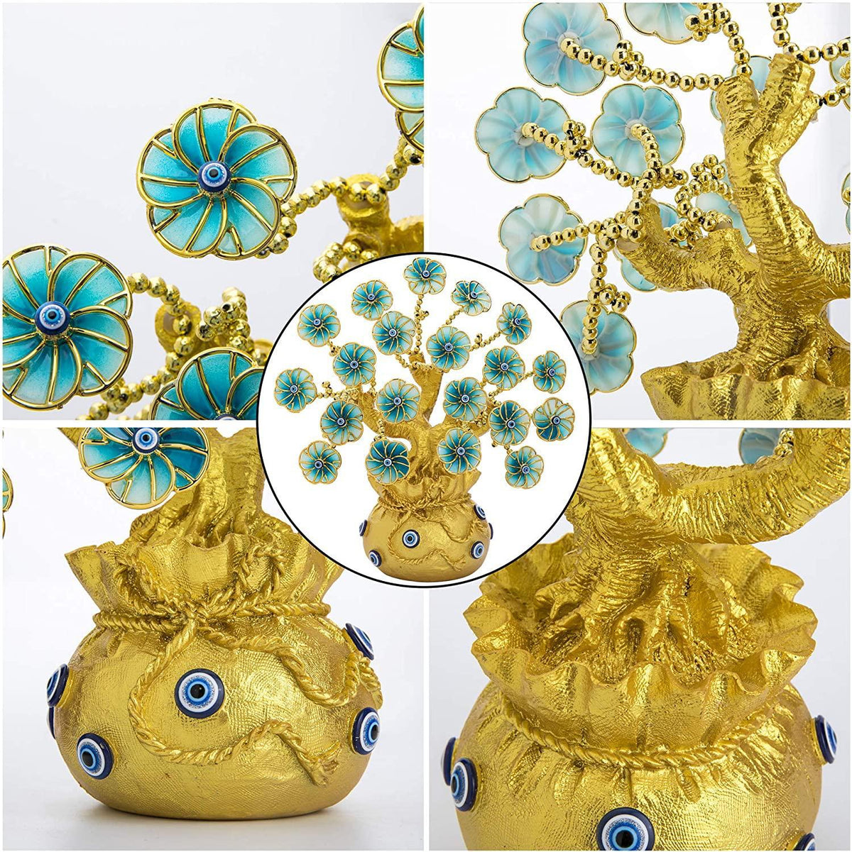 Golden Prosperity Evil Eye Tree