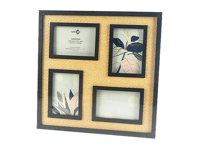 Annisa Rattan Collage Photo Frame - 4 Openings (40x40cm)