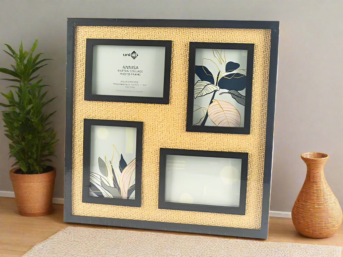 Annisa Rattan Collage Photo Frame - 4 Openings (40x40cm)