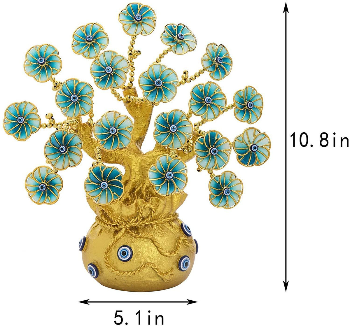 Evil eye tree with Golden mix White Flowers