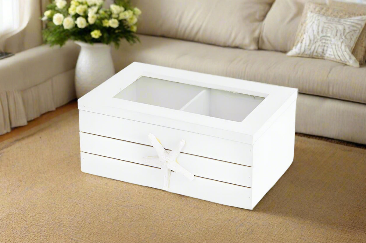 WHITE RECTANGLE MDF BOX 