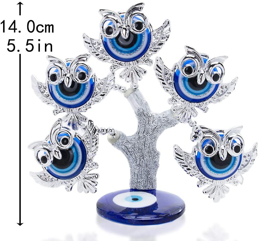 Evil Eye Feng Shui Silver Owl Tree