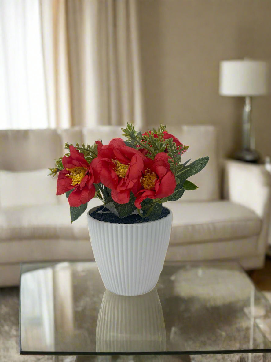 Handmade Mini Roses in Pot
