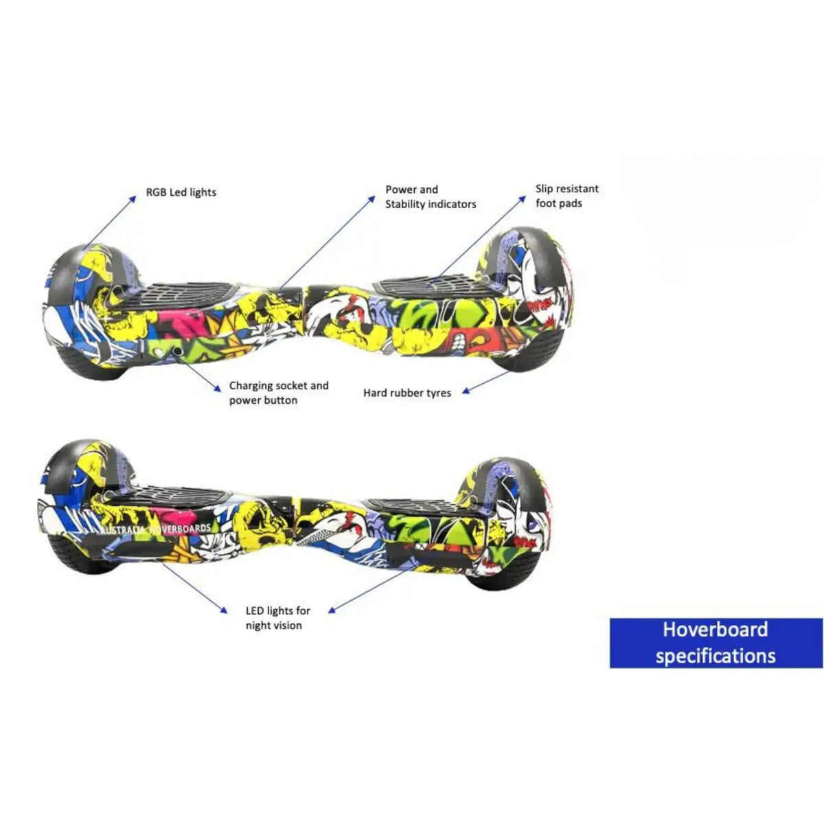 6.5 HoveroorX Australia Hoverboard – Electric HipHop Edition