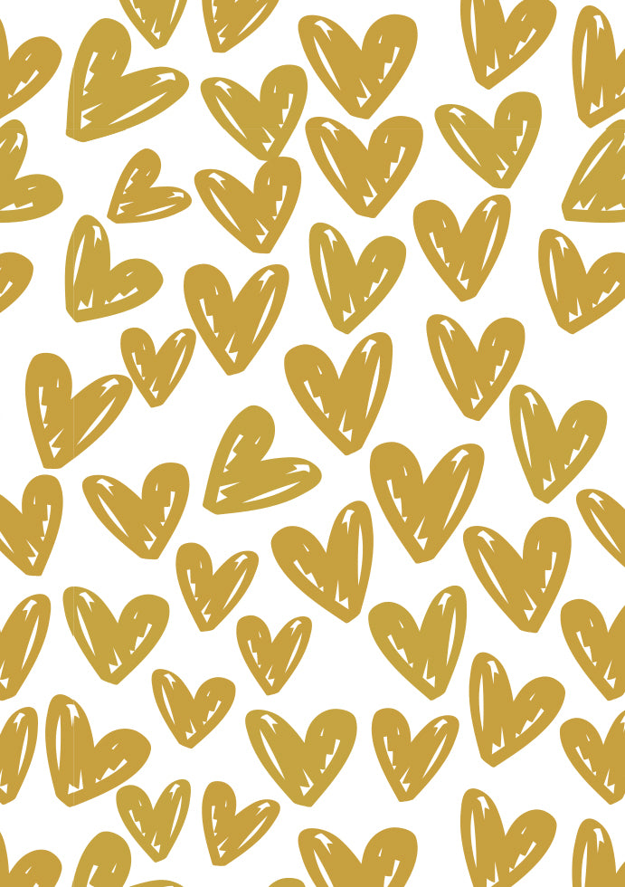 Magnolia Wrap 60 62 Gold Hearts premium gift wrapping paper Australia