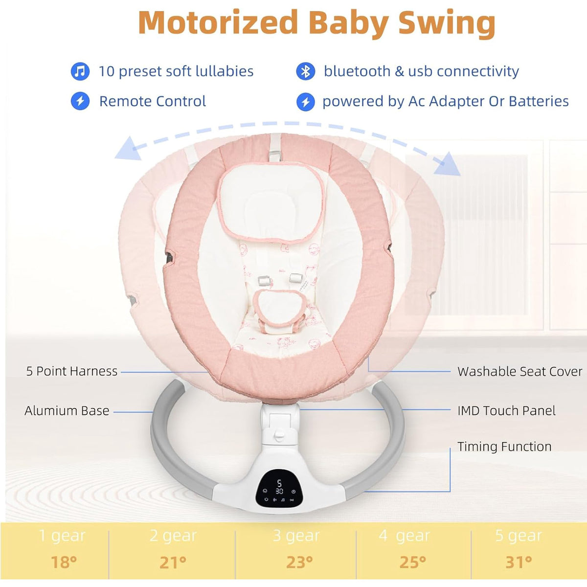 Best electric baby swing pink