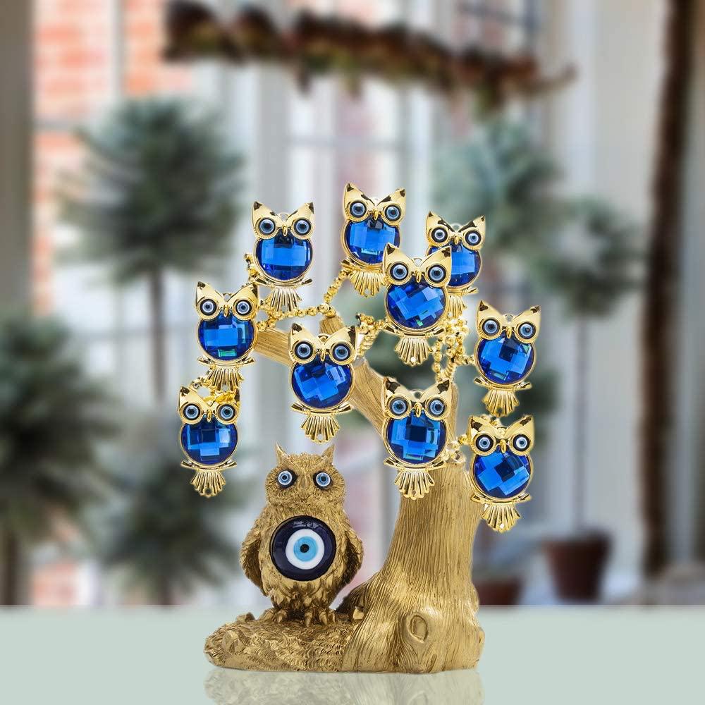 Evil Eye Feng Shui Tree Owl Decor for Protection