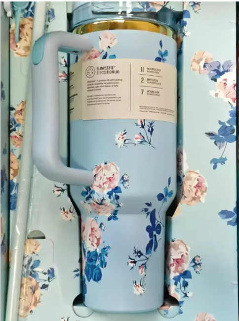Floral-patterned water bottle 
