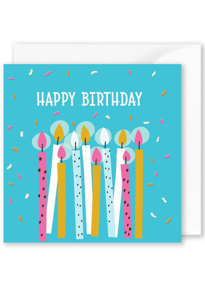 Birthday Card for Friends and Family with Birthday Candles
