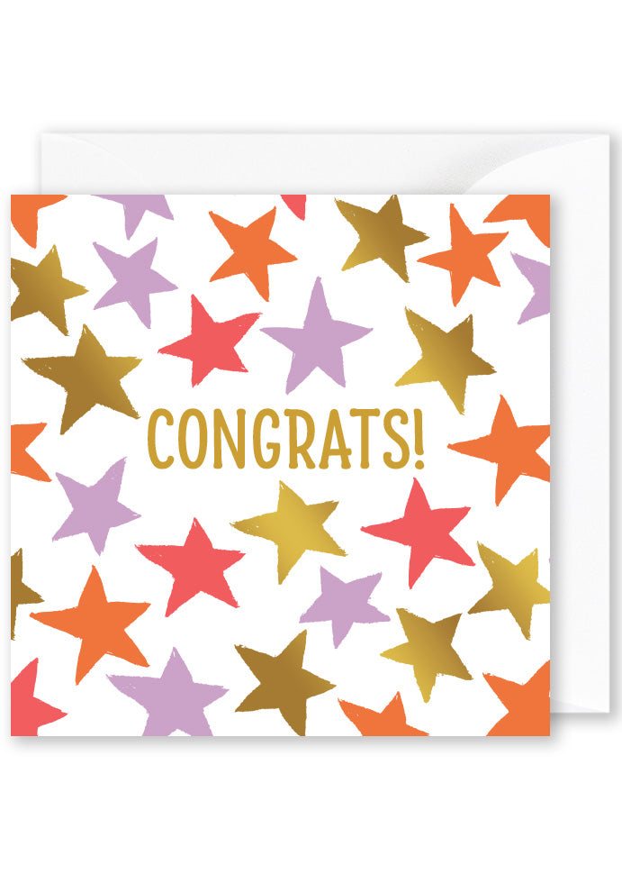 Congrats Card: – “Congrats” star pattern