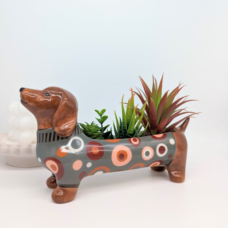 Dachshund Sausage Dog Planter Pot