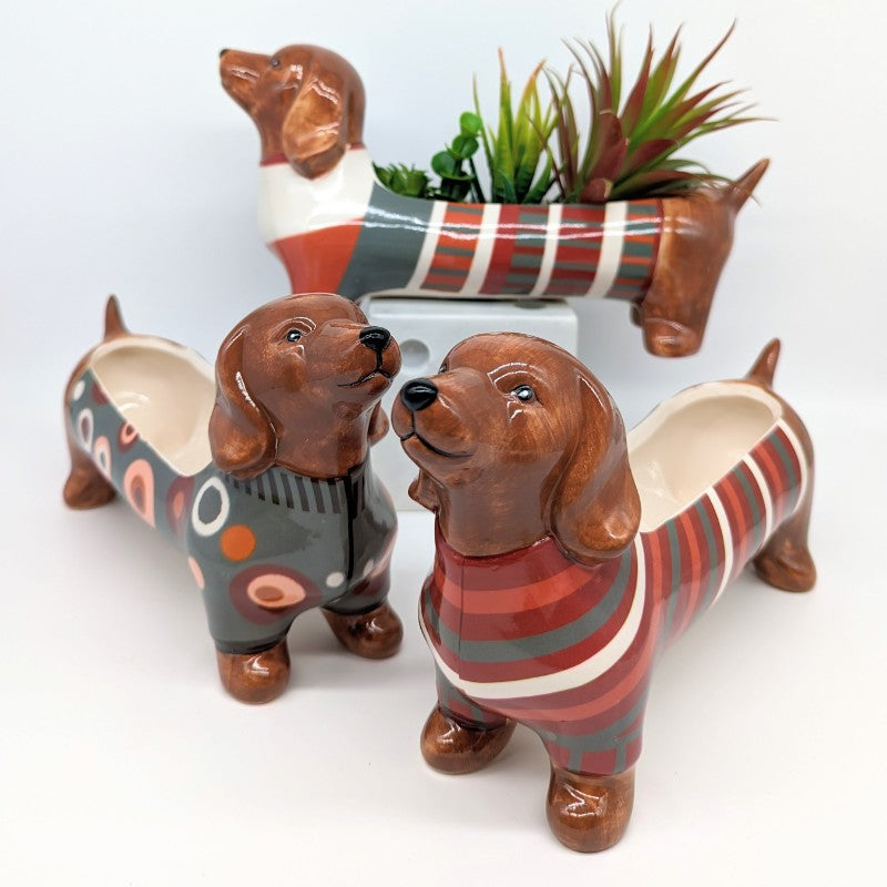 Dachshund Sausage Dog Planter Pot