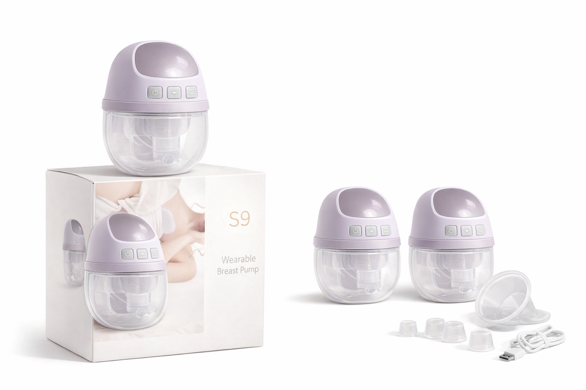 Cuteably S9 Wearable Breast Pump – White | Silent, Hands‑Free, Leak‑Proof, 3 Modes