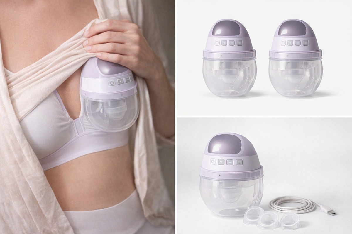 Cuteably S9 Wearable Breast Pump – White | Silent, Hands‑Free, Leak‑Proof, 3 Modes