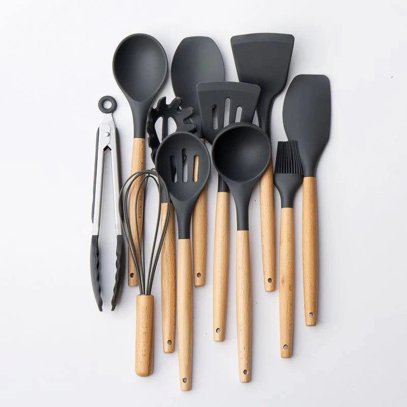 Accent Acacia Handle Silicone Slotted Lifter