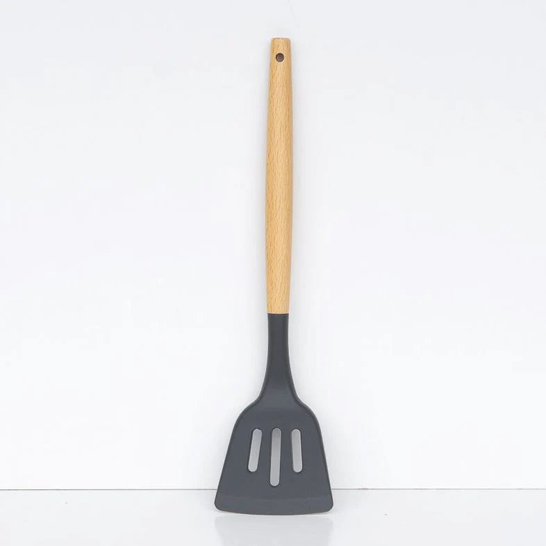 Accent Acacia Handle Silicone Slotted Lifter