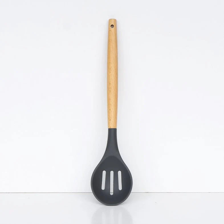 Accent Acacia Handle Silicone Slotted Spoon