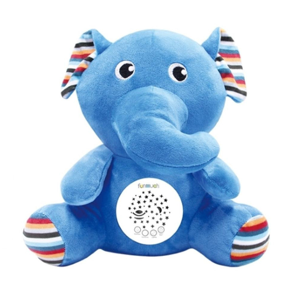 Plush Elephant Toy with Projector Music and Light for Babies.
