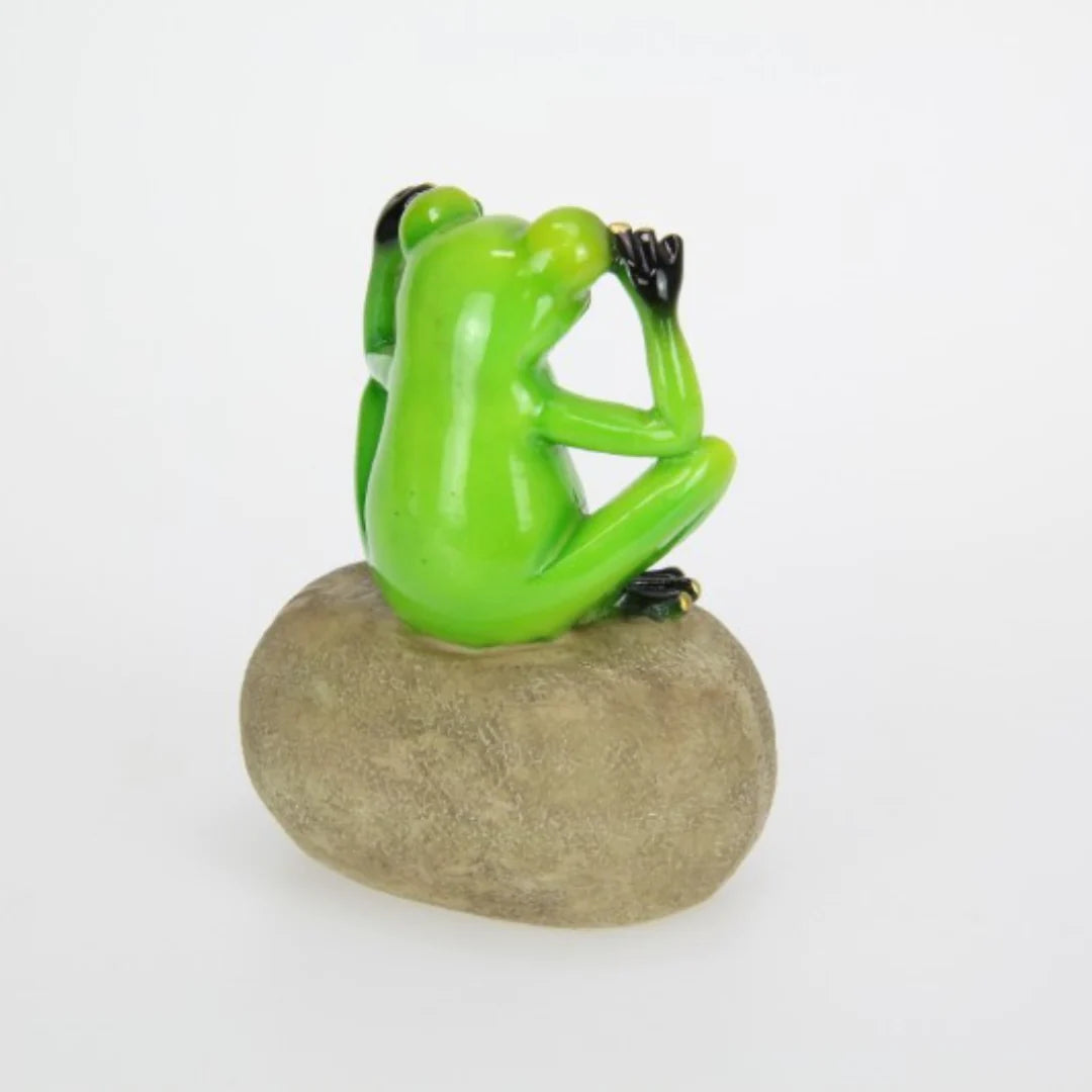 12CM FROG ON ROCK WITH FUNNY QUOTE