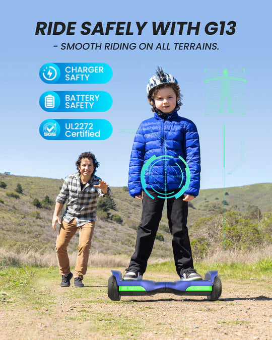 GYROOR G13 All-Terrain Off-Road Hoverboard- Electric Blue