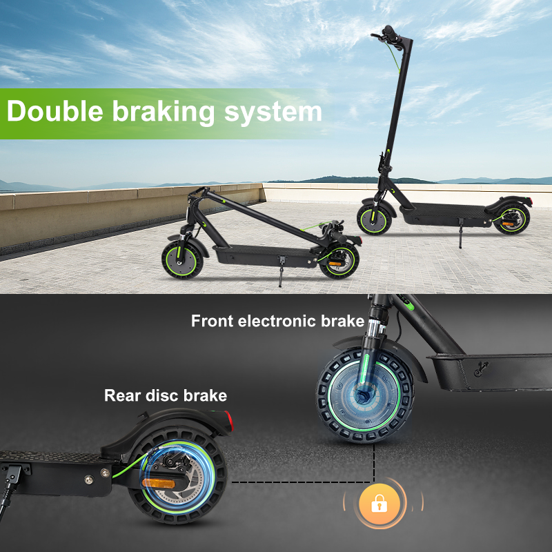 Electric scooter with double braking system