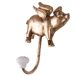 Flying Pig Wall Hook – Antique Gold