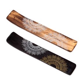 Mandala Print Timber Incense Holder